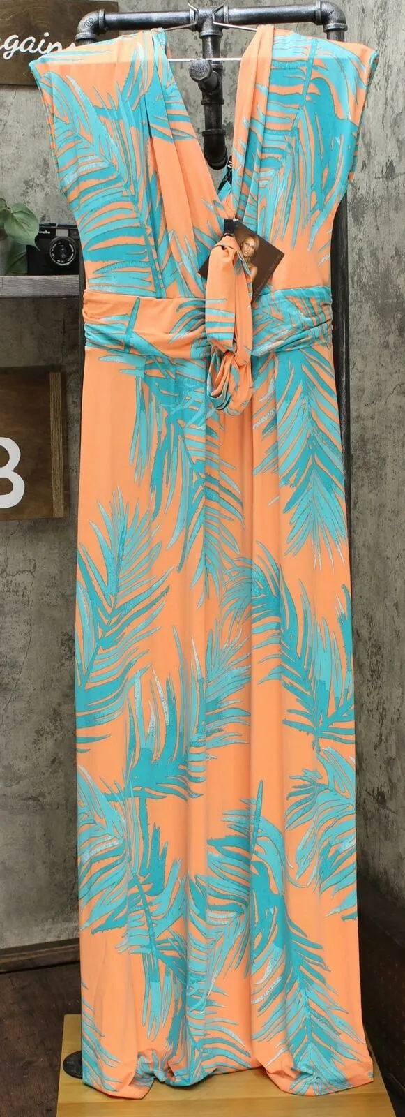 IMAN Women's Tall Boho Chic Maxi Dress With Head Wrap