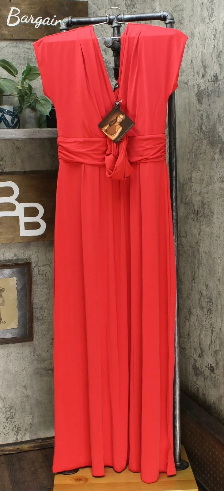 IMAN Women's Tall Boho Chic Maxi Dress With Head Wrap