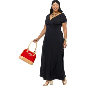 IMAN Women's Tall Boho Chic Maxi Dress With Head Wrap