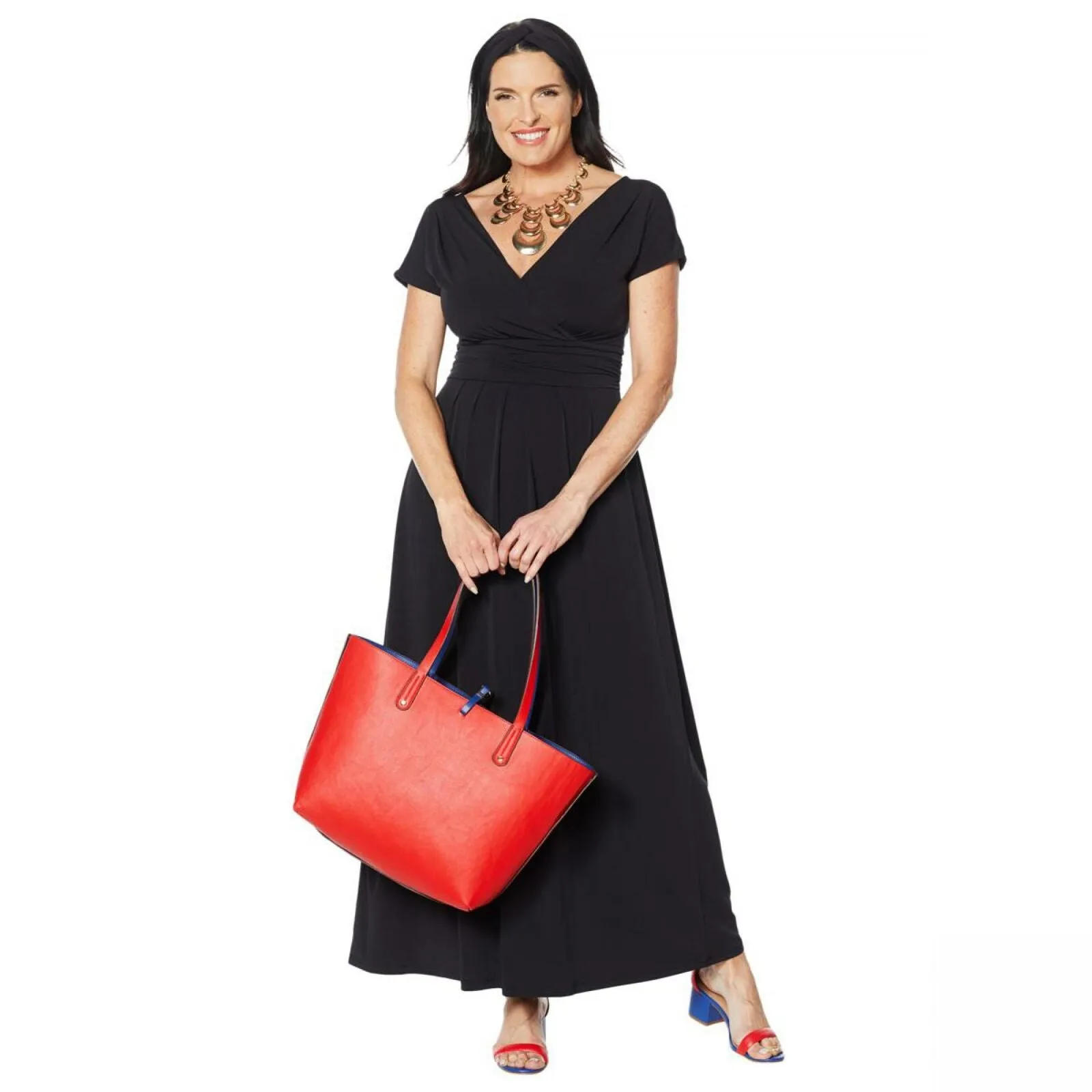 IMAN Women's Tall Boho Chic Maxi Dress With Head Wrap