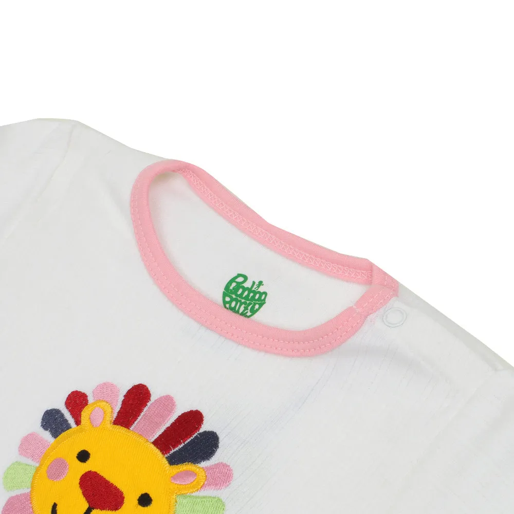 Infant Basic Romper Unisex Flower - White | Bachaa Party Baby Clothes Rompers