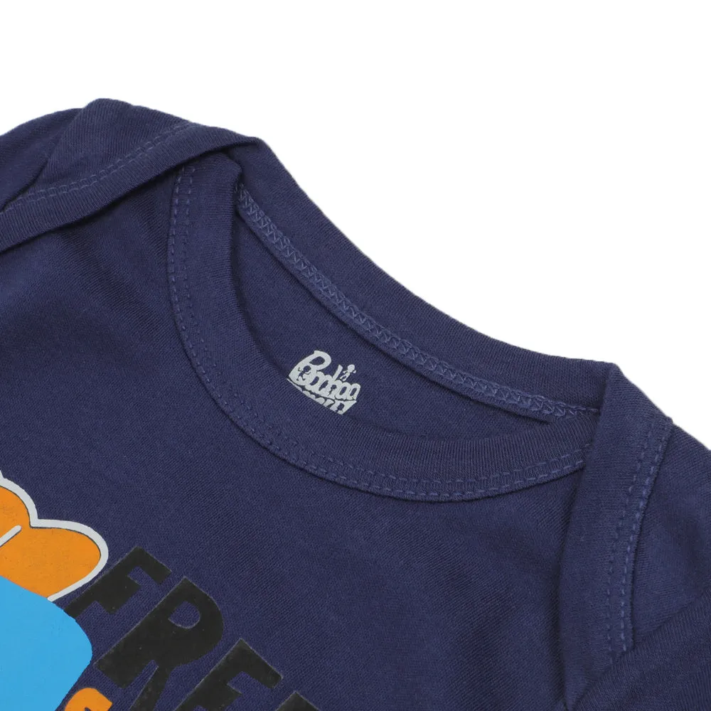 Infant Boys Knitted Romper Free Style - NAVY | Bachaa Party Baby Clothes Rompers