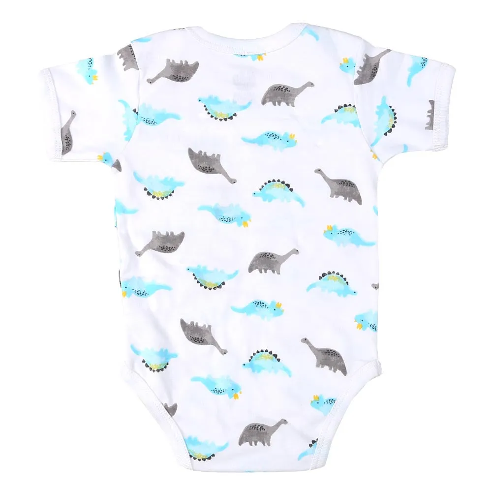 Infant Boys Set 5Pc Dino - B.White | Bachaa Party Baby Clothes Rompers