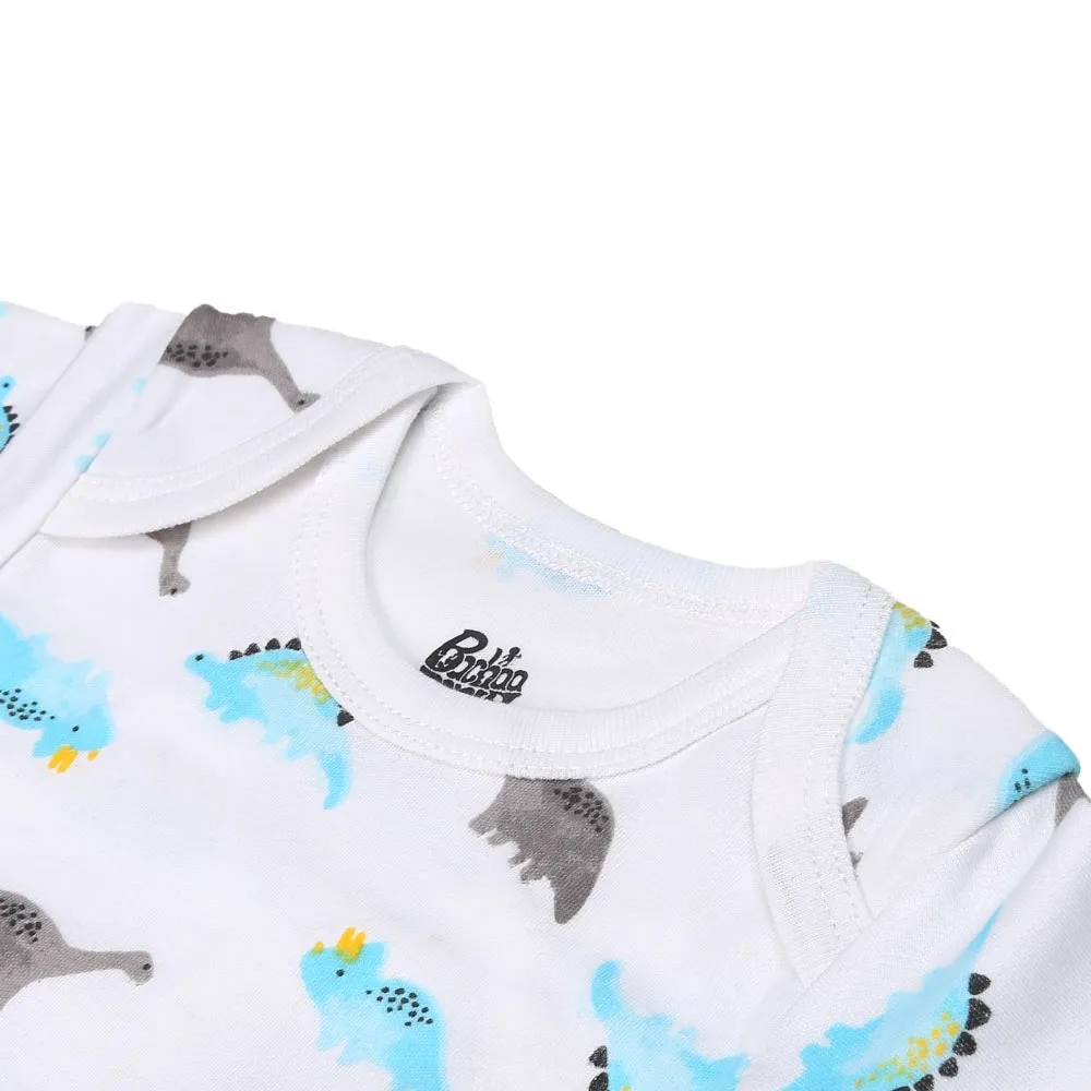 Infant Boys Set 5Pc Dino - B.White | Bachaa Party Baby Clothes Rompers