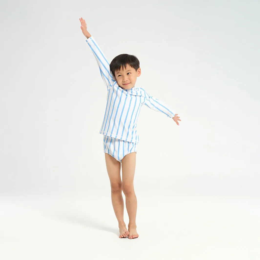Infant Pinstripe LS Rashie - White