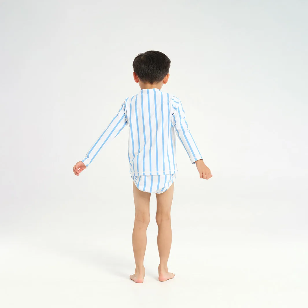 Infant Pinstripe LS Rashie - White