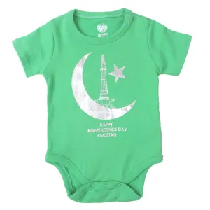 Infants Boys Basic Romper Moon Star - Fern Green | Bachaa Party Baby Clothes Rompers