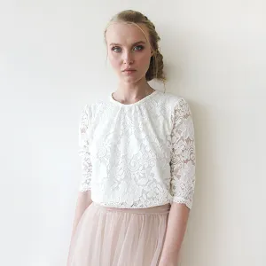 Ivory Modest lace top #2051