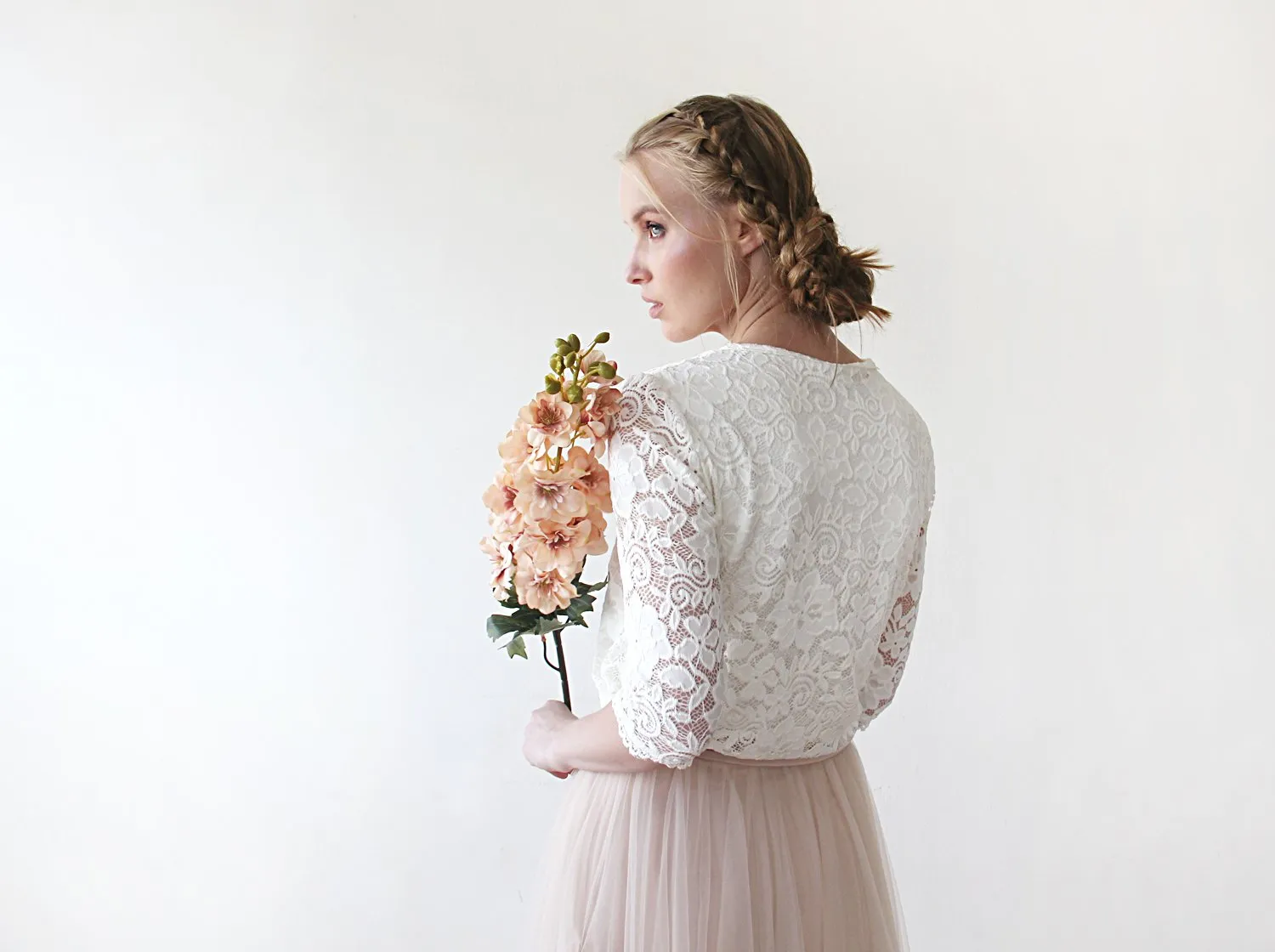 Ivory Modest lace top #2051