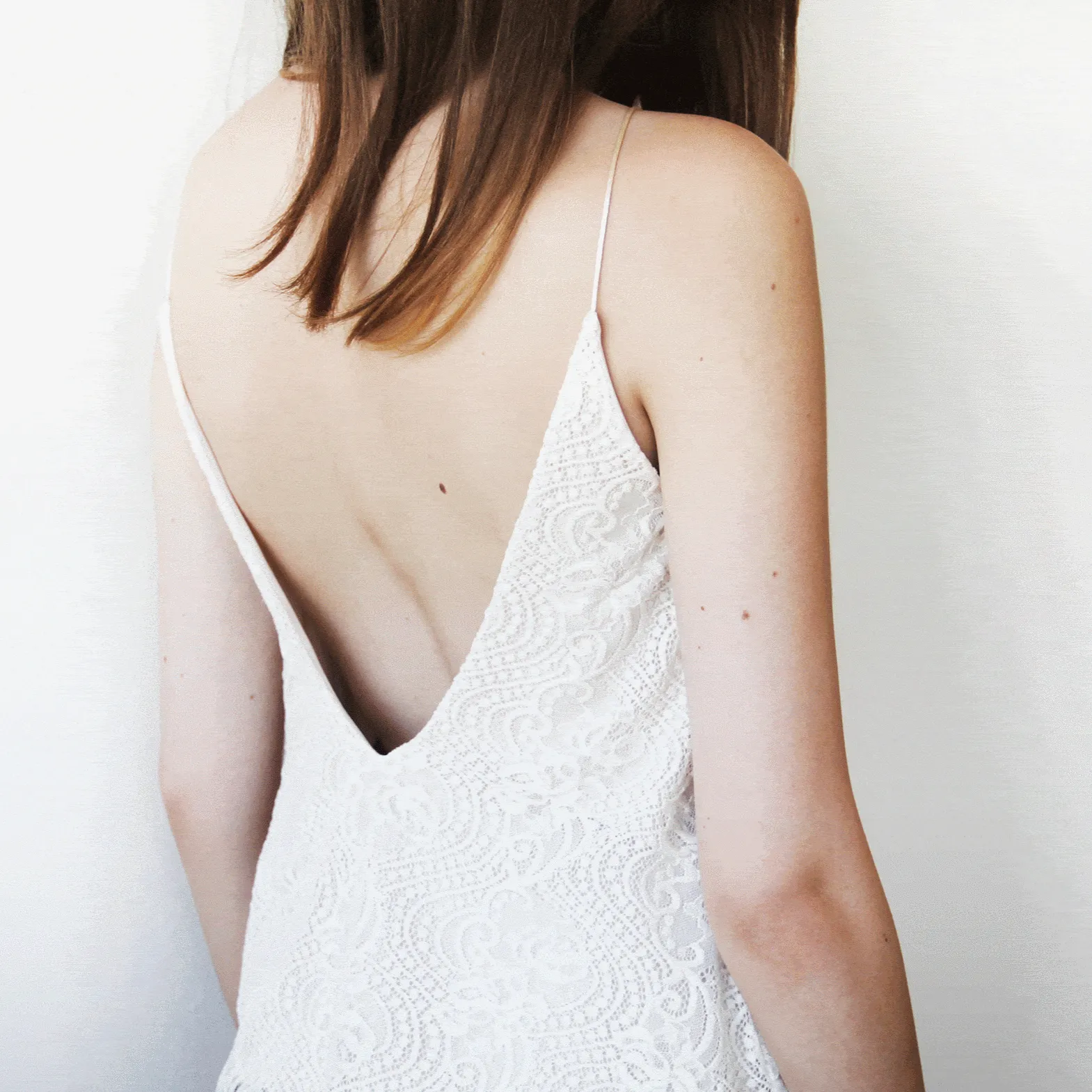 Ivory Open-Back Lace Bridal Top #2018
