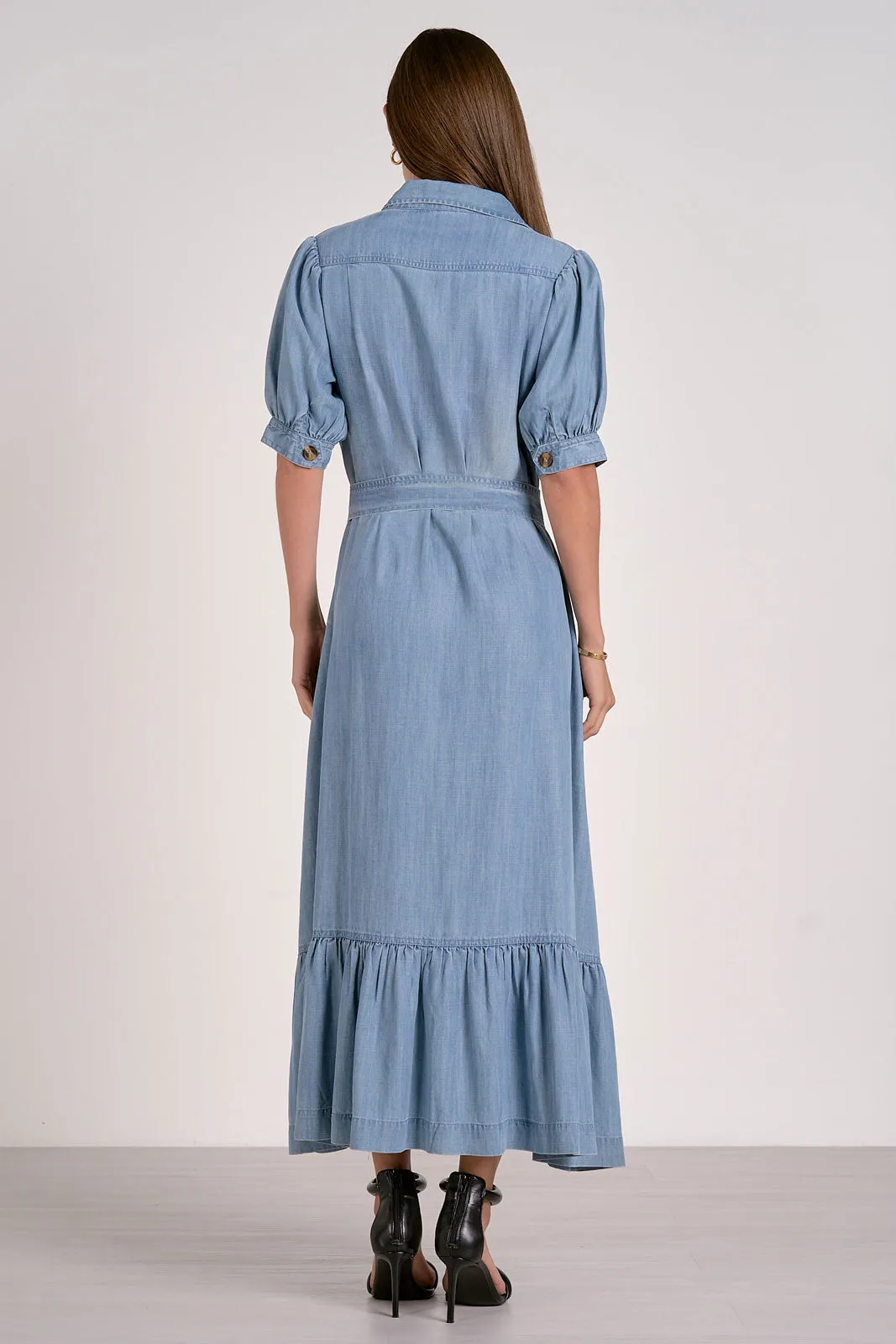 Jasmine Denim Button Front Maxi Dress
