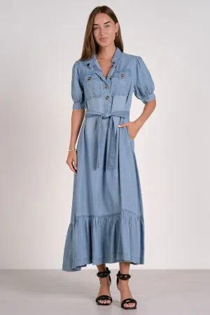 Jasmine Denim Button Front Maxi Dress