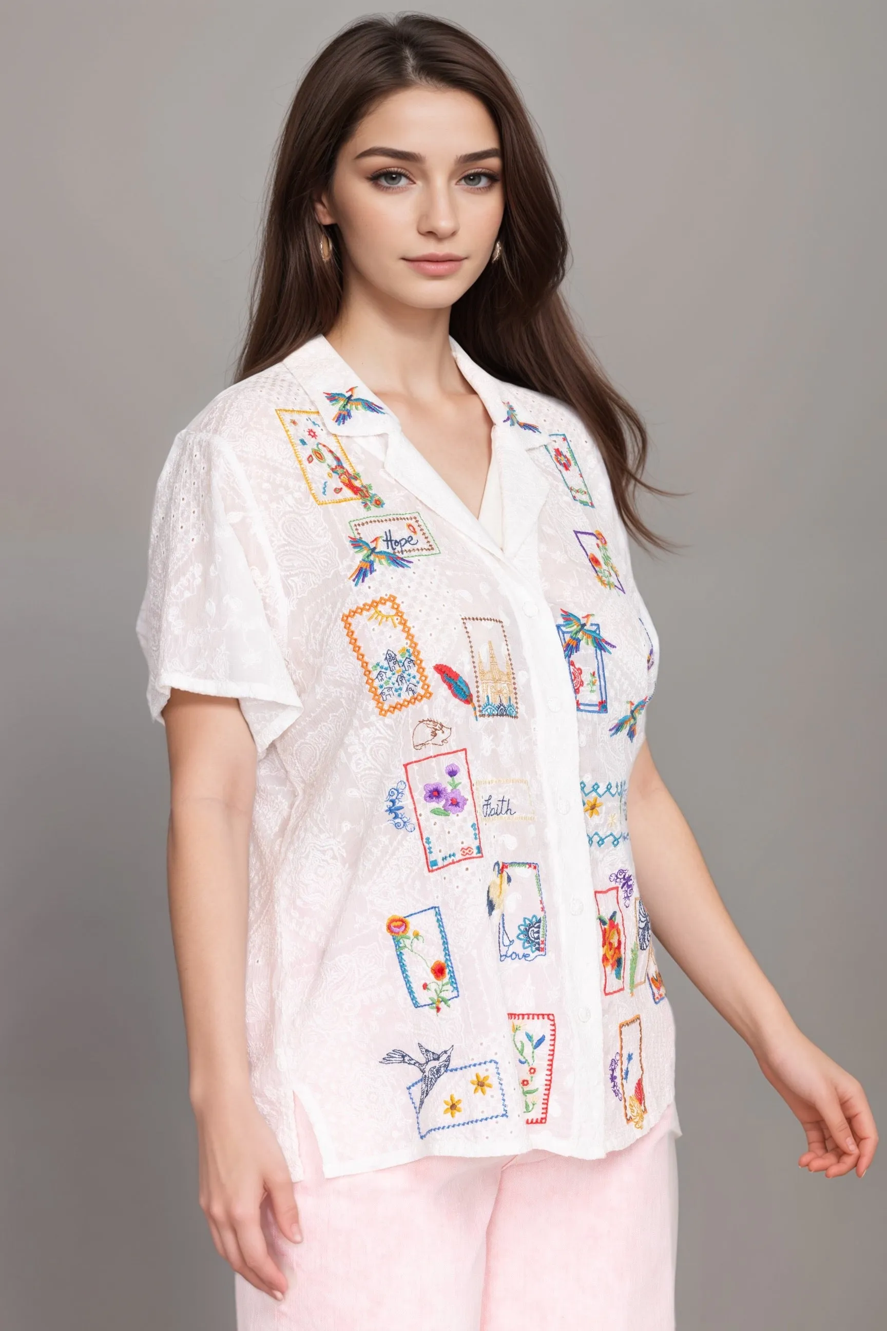 Johnny Was Andreia Cooper Button Up Blouse C14524