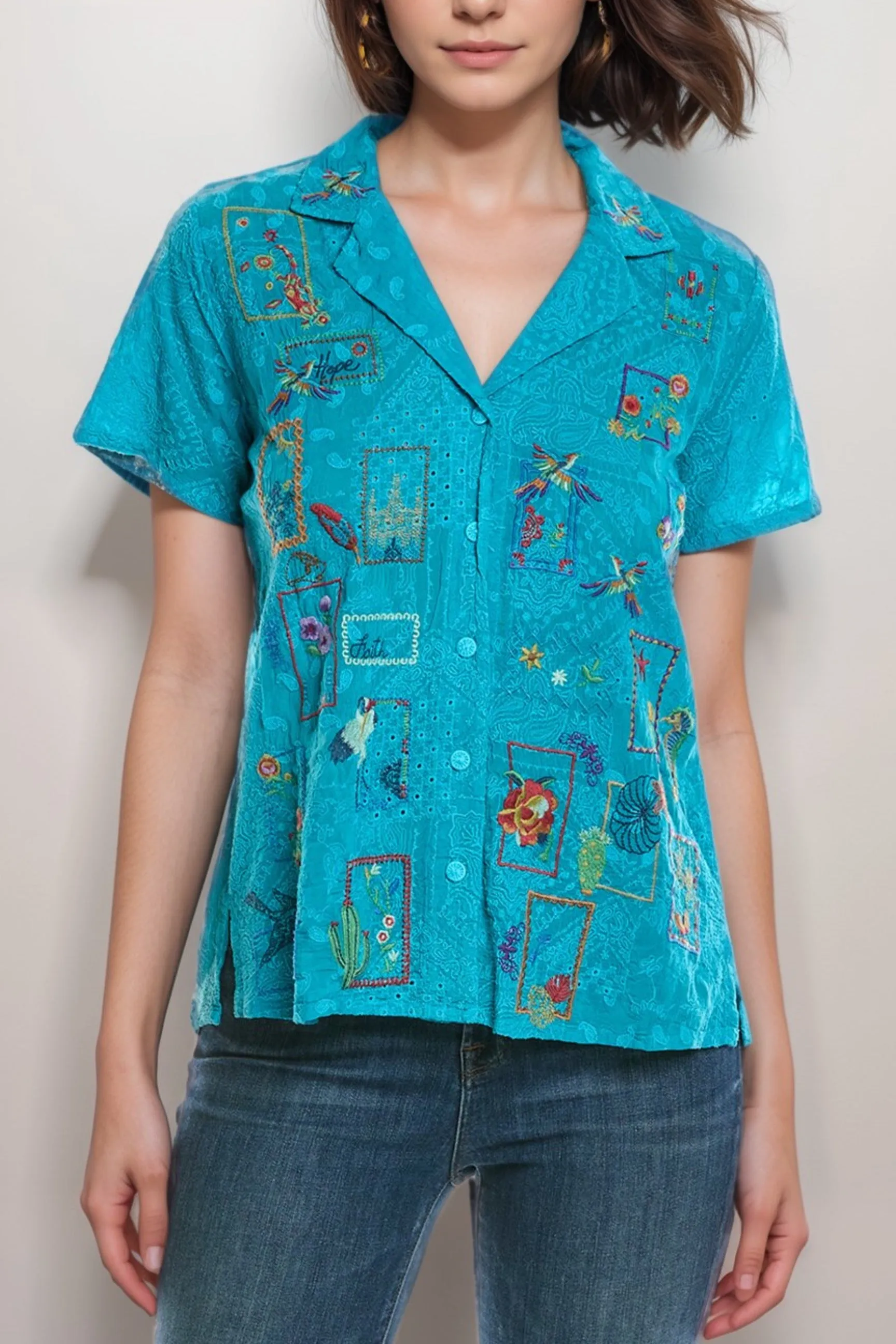 Johnny Was Andreia Cooper Button Up Blouse C14524