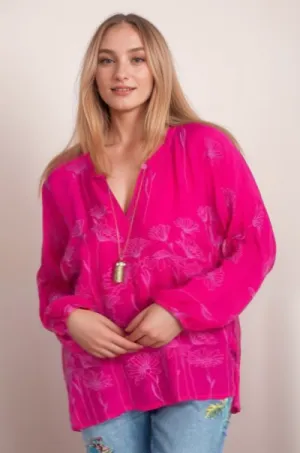 Johnny Was Daisy Arianda Bishop Sleeves Blouse Plus Size C18222 Boho Chic