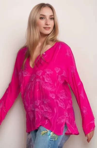 Johnny Was Daisy Arianda Bishop Sleeves Blouse Plus Size C18222 Boho Chic