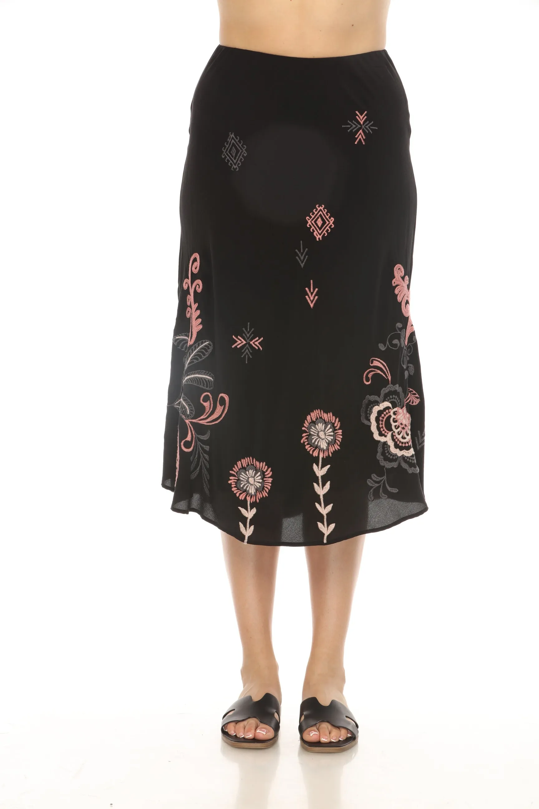 Johnny Was Workshop Bellania Bias Silk Midi Skirt W72324 *