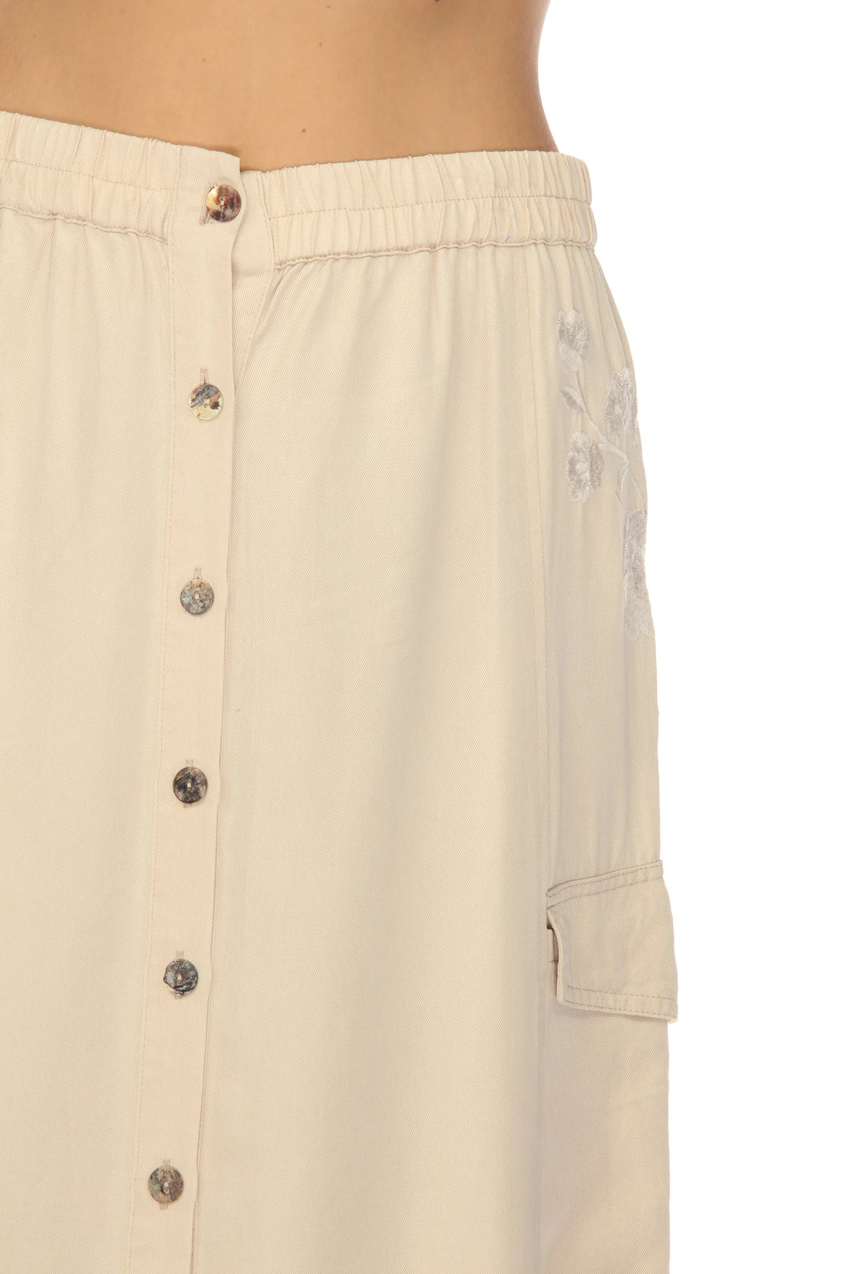 Johnny Was Workshop Sylvie Maxi Cargo Skirt Boho Chic W71523