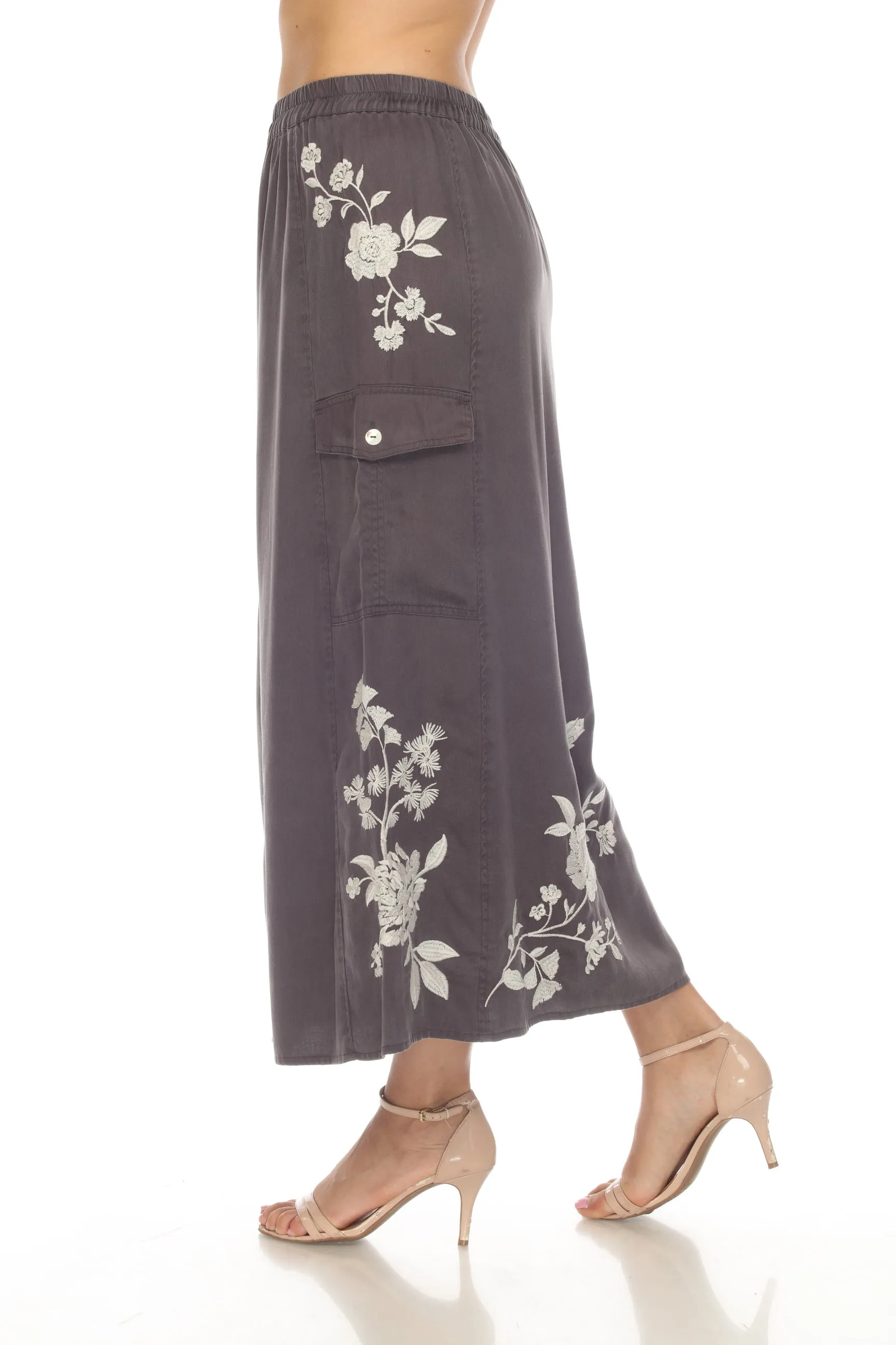 Johnny Was Workshop Sylvie Maxi Cargo Skirt Boho Chic W71523