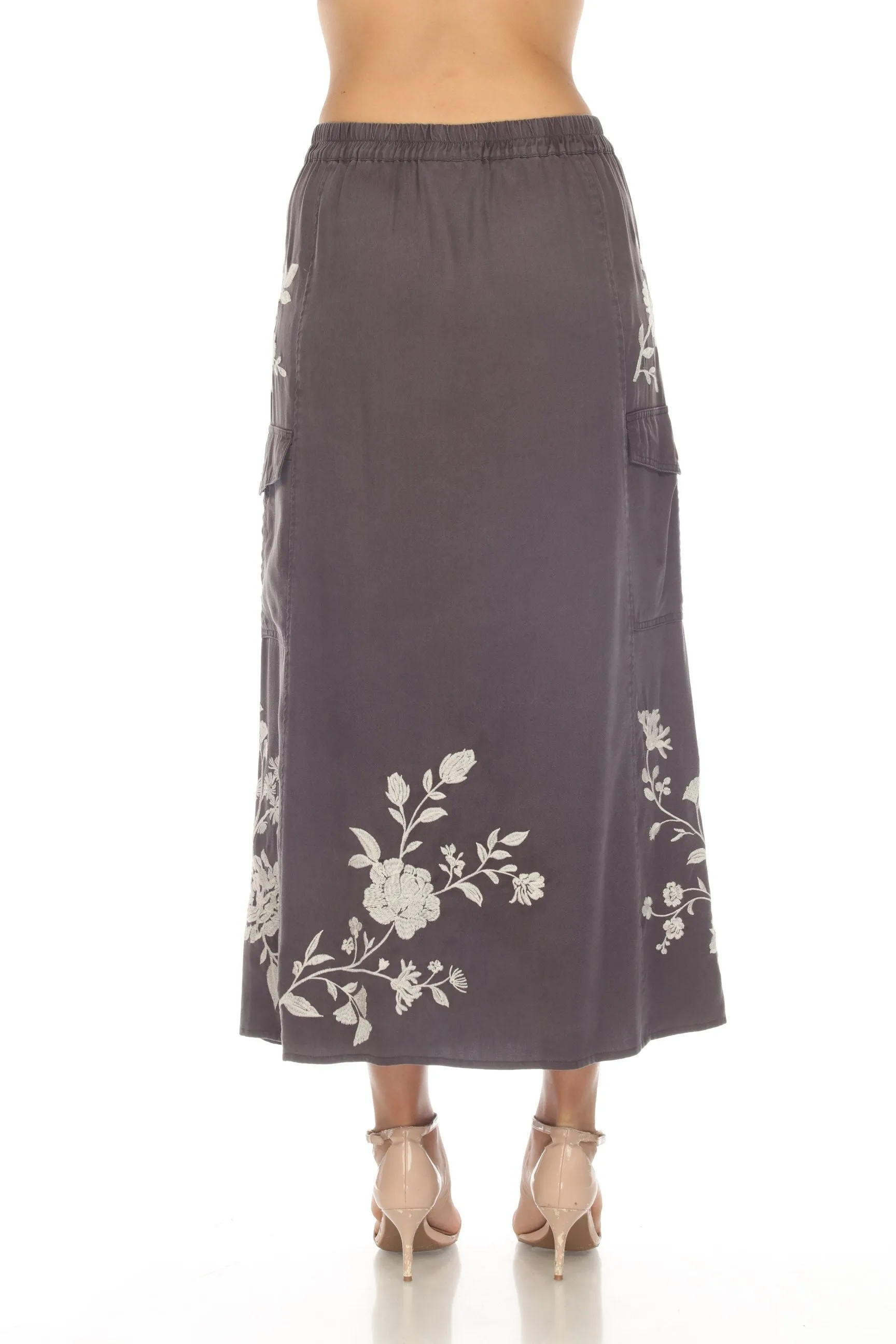 Johnny Was Workshop Sylvie Maxi Cargo Skirt Boho Chic W71523