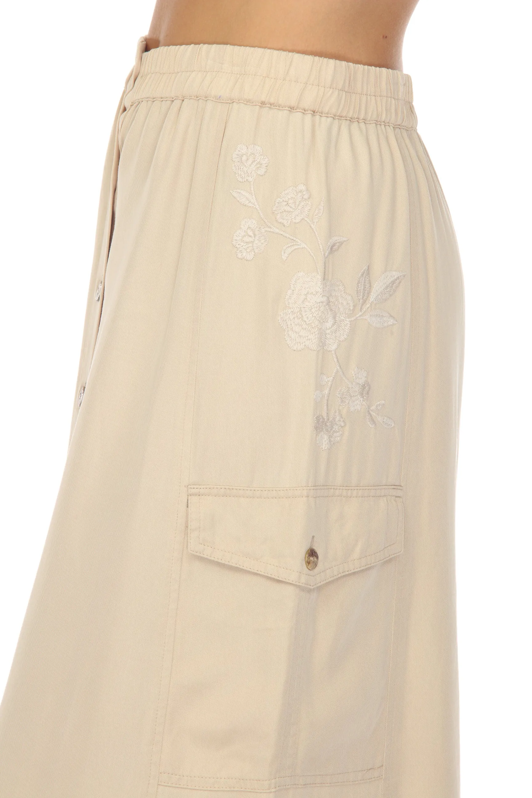 Johnny Was Workshop Sylvie Maxi Cargo Skirt Boho Chic W71523