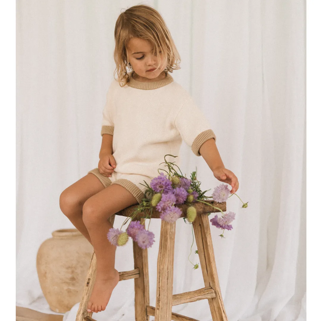 Joli Knit Romper - Olive Contrast
