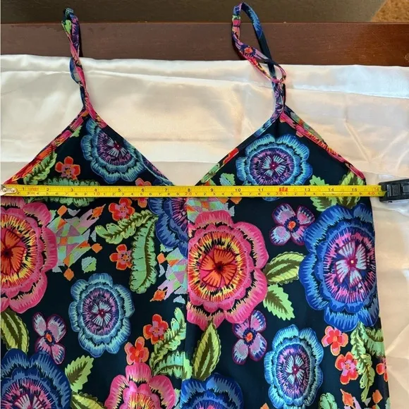 Just Taylor Floral Dress Womens Blue Floral Spaghetti Strap -Hanky Hem- size 6 …