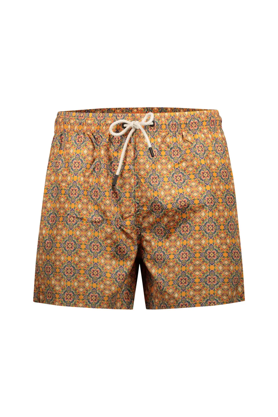 Kaleidoscope Print Swim Shorts In Orange