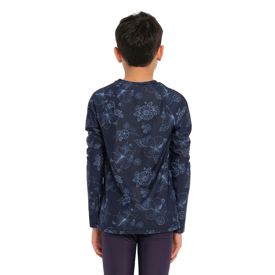 Kids Blue Bay Floral LS Rashie
