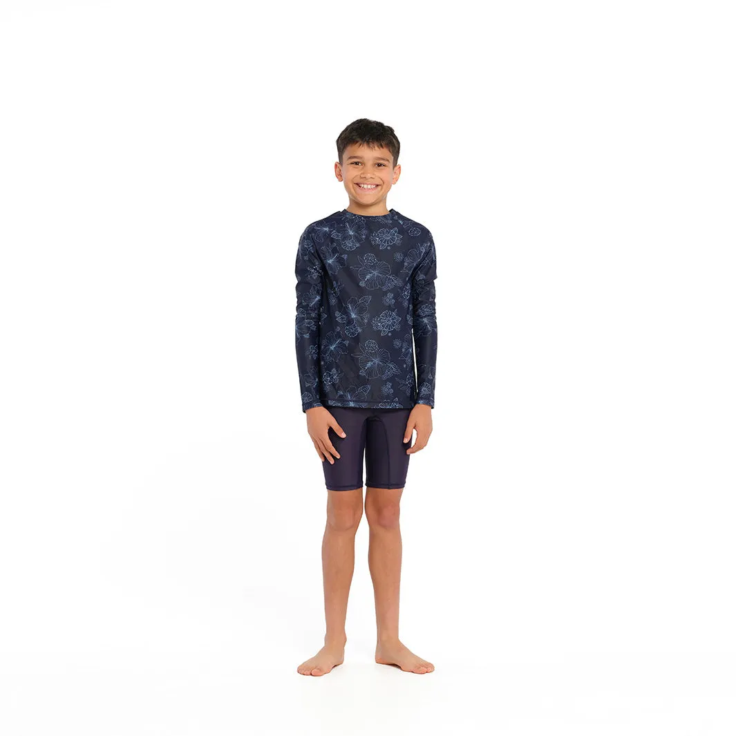 Kids Blue Bay Floral LS Rashie