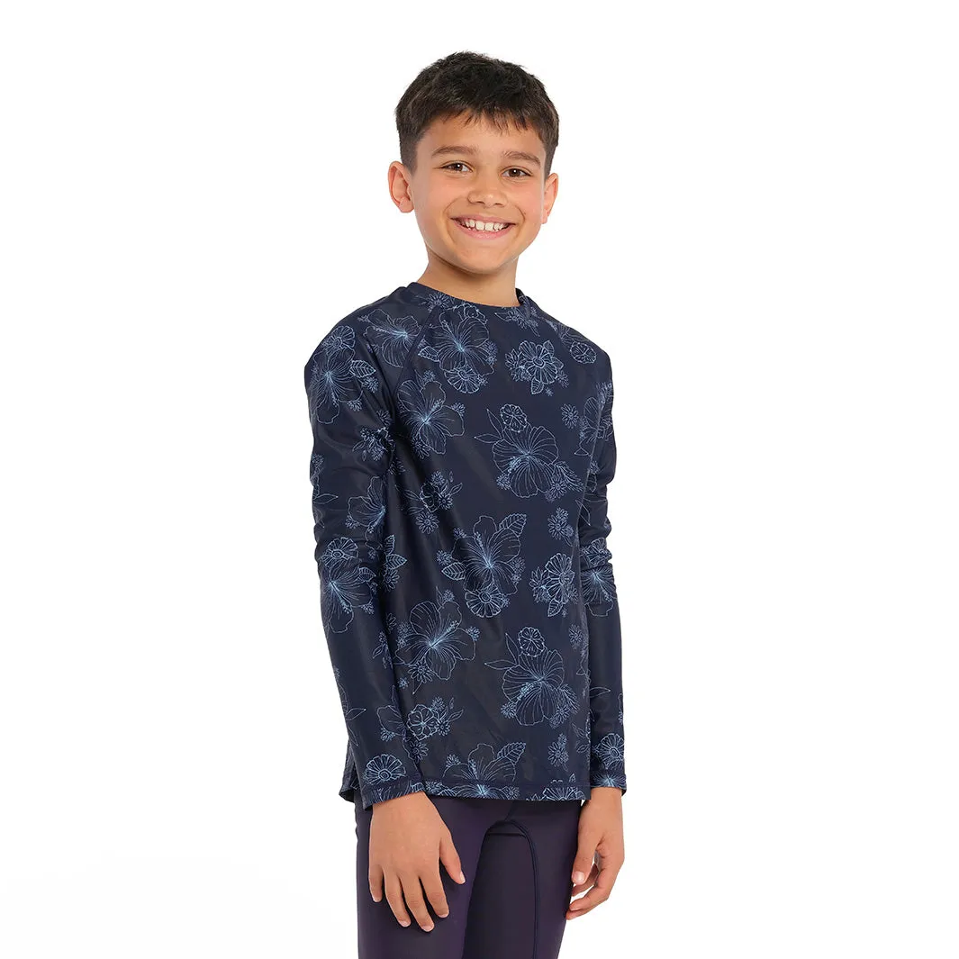 Kids Blue Bay Floral LS Rashie