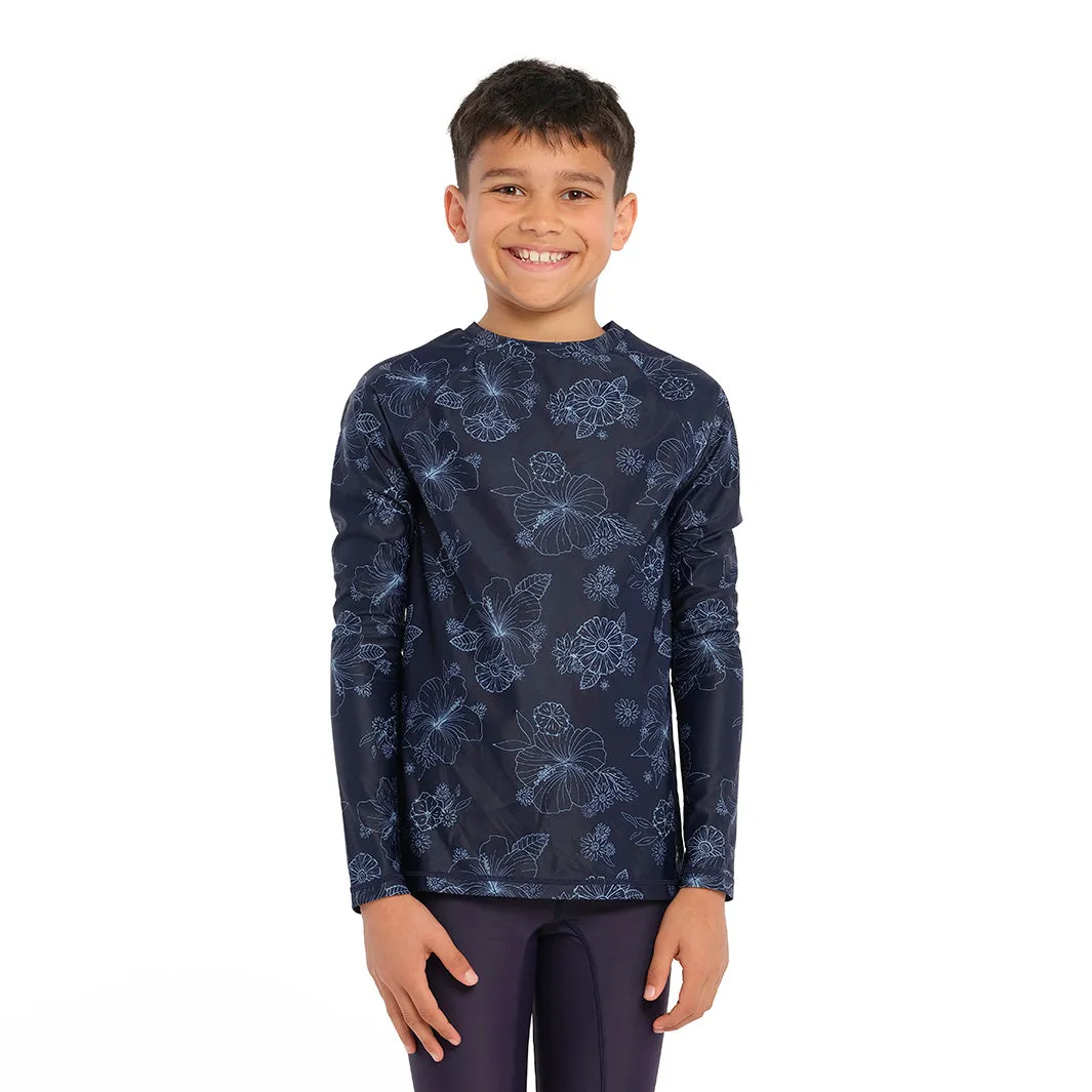 Kids Blue Bay Floral LS Rashie