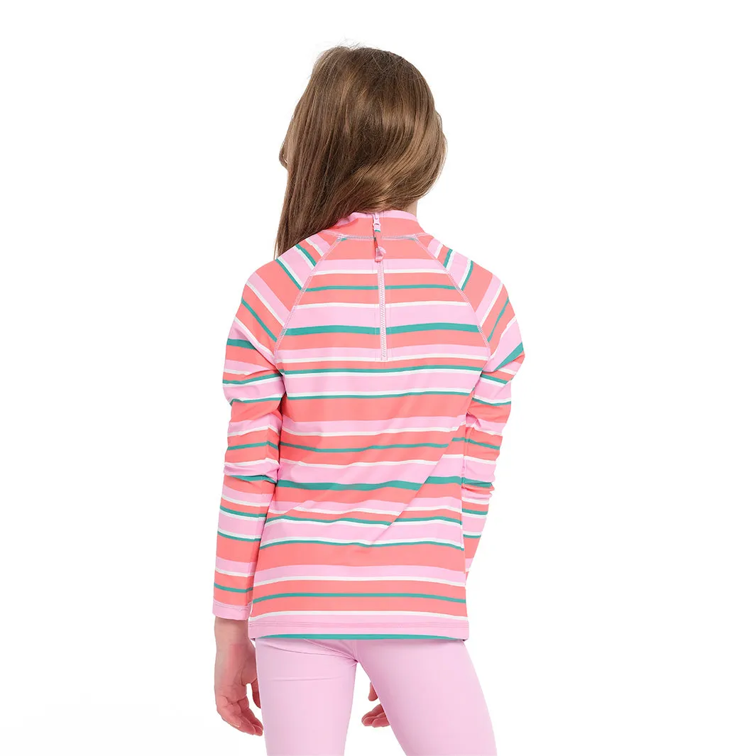 Kids Coral Stripe LS Rashie