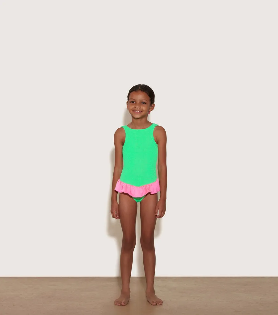 Kids Duo Denise Swimsuit - Lime/Pink