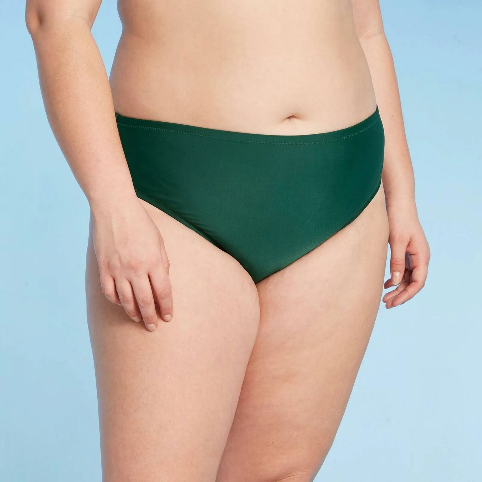 Kona Sol Plus Size High Coverage Hipster Bikini Bottom Dark Green 20W/22W
