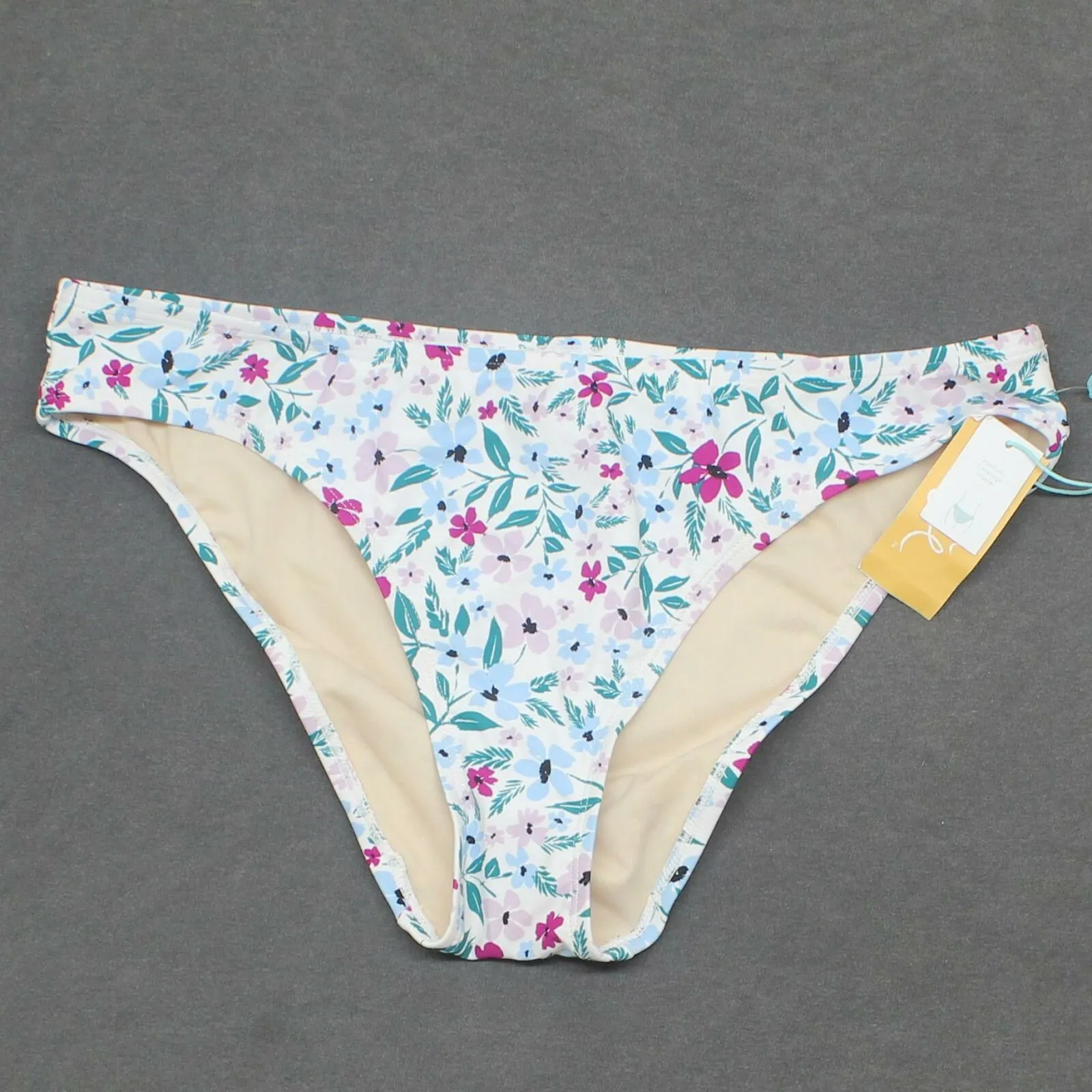 Kona Sol Women's Floral Mid Coverage Hipster Bikini Bottom