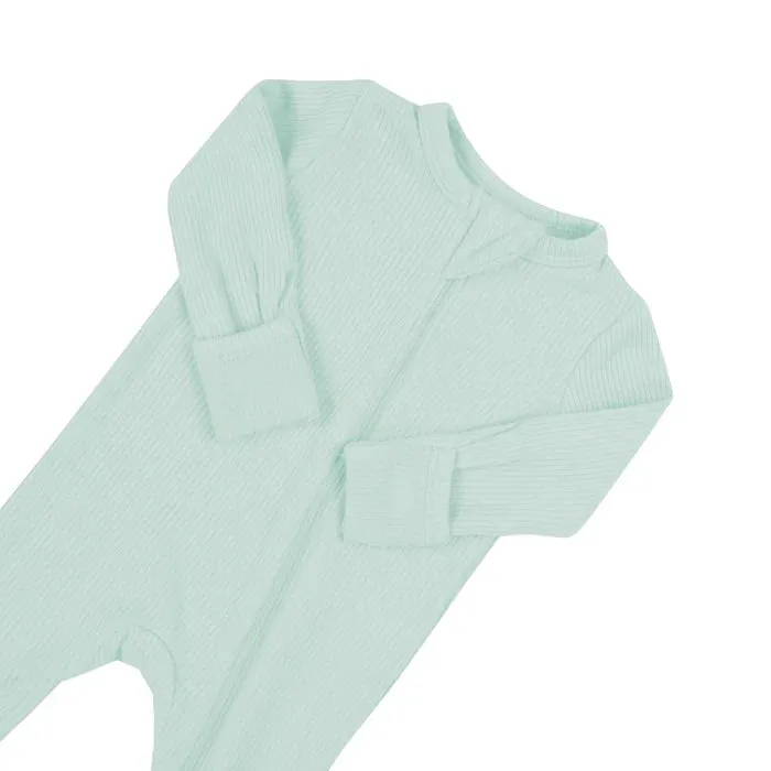 Kyte Baby Ribbed Zipper Romper (Sage)