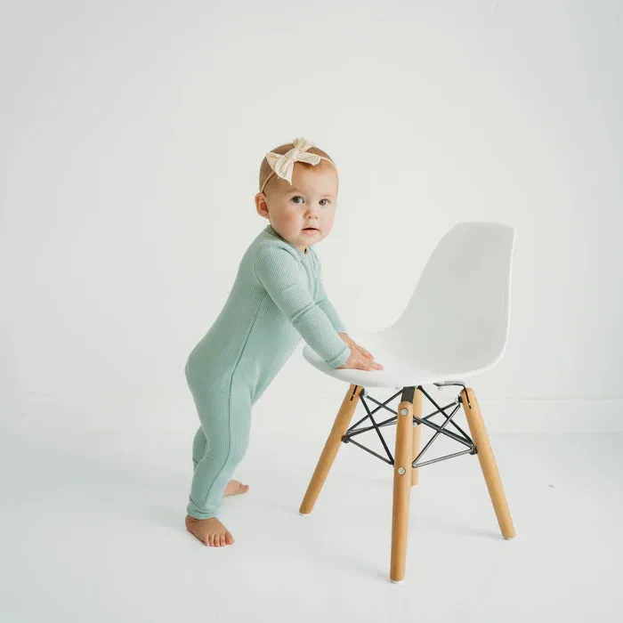 Kyte Baby Ribbed Zipper Romper (Sage)