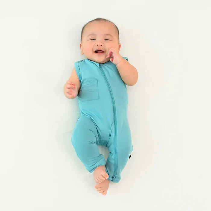 Kyte Baby Sleeveless Zippered Romper (Makai)