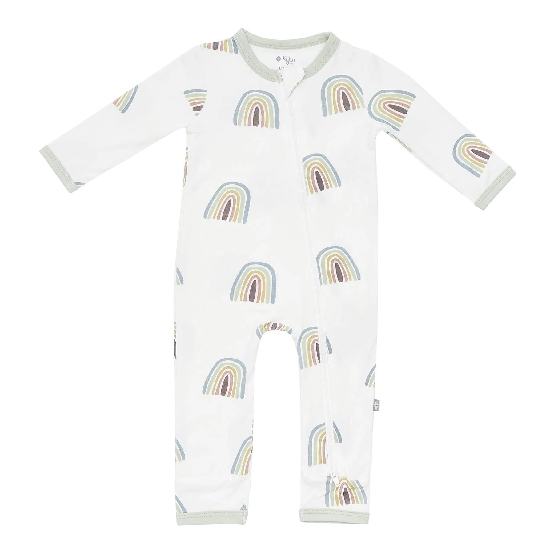Kyte Zippered Romper- Aloe Rainbow