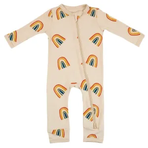 Kyte Zippered Romper- Rust Rainbow in Oat
