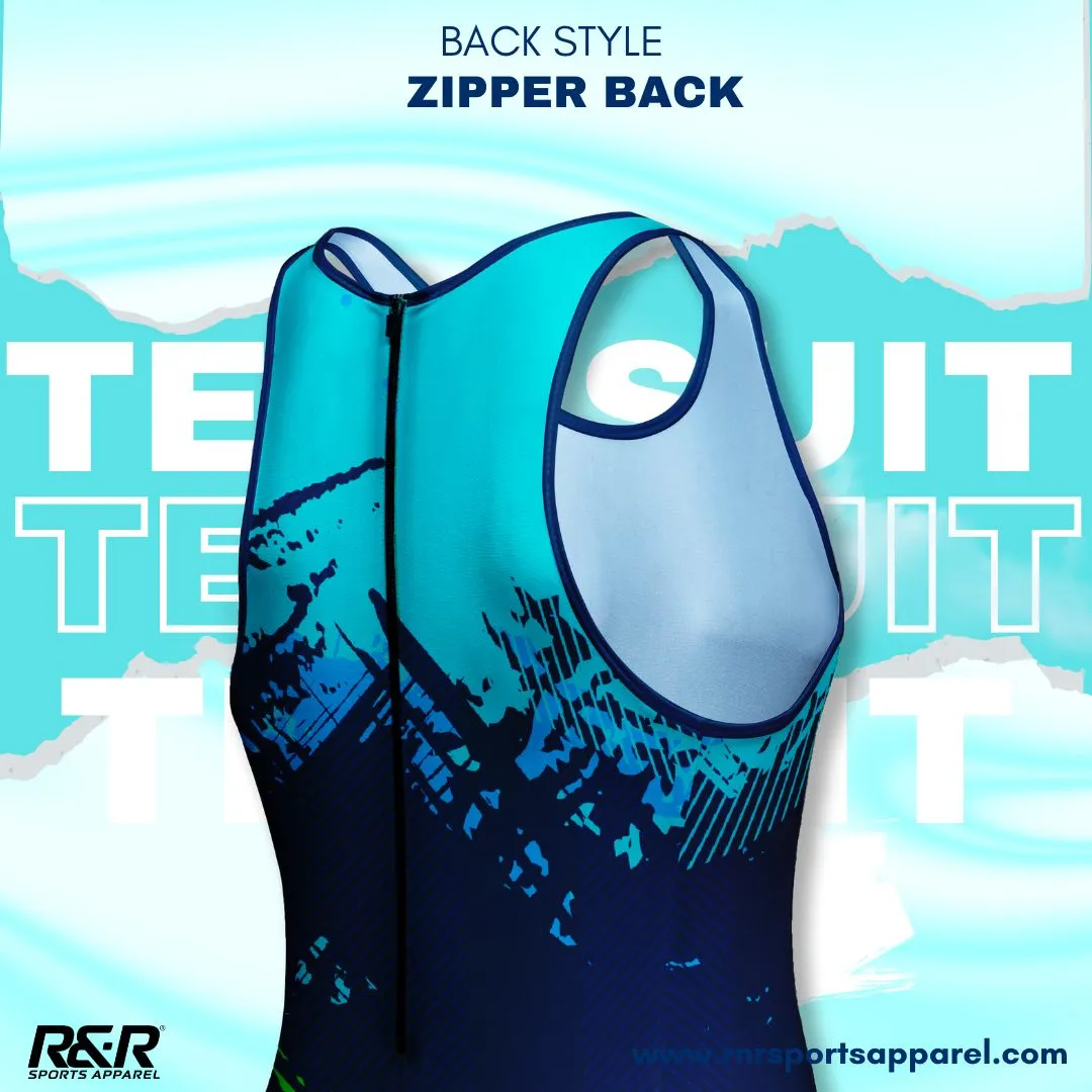 Lagoon Splash Men's Zipper Back Kneeskin Tech Suit Swimsuit