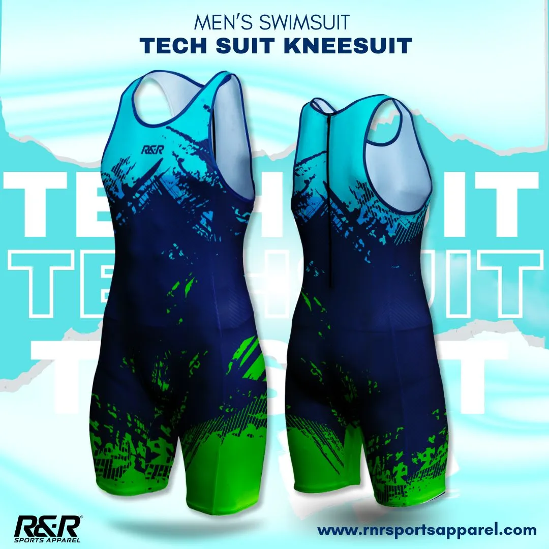 Lagoon Splash Men's Zipper Back Kneeskin Tech Suit Swimsuit