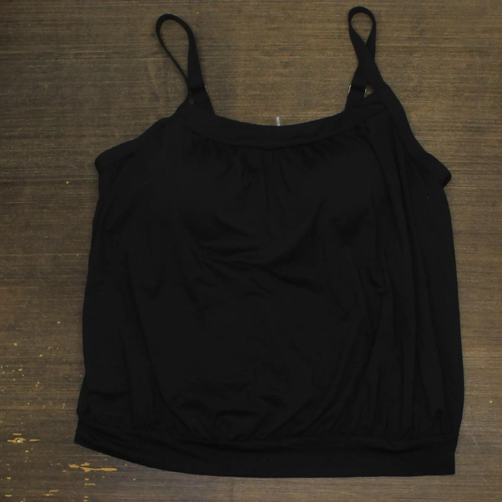 Lands' End Womens Plus Size Shelf Tankini Swim Top 16790207ab360a Black 24W