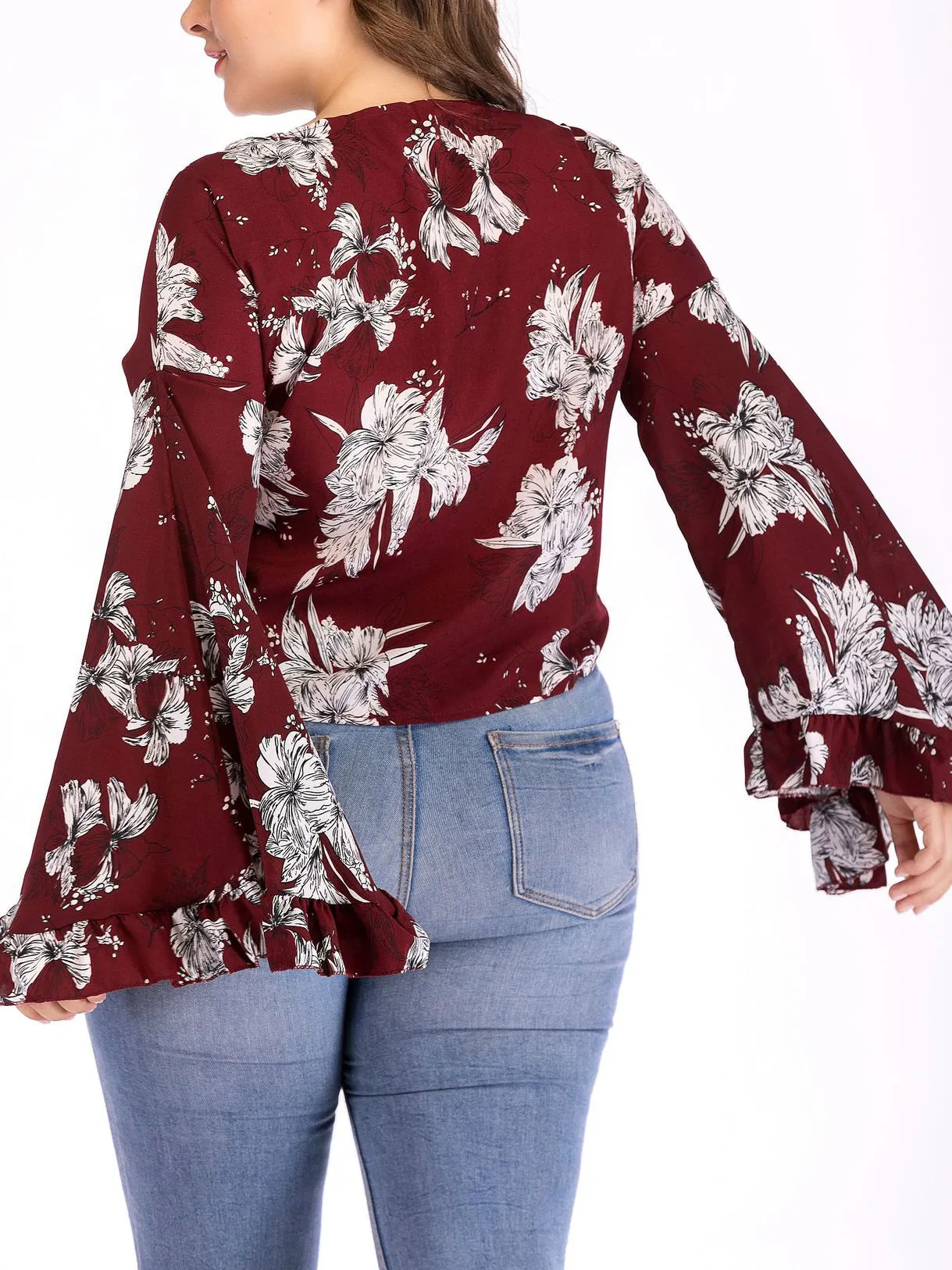 Large Size Printed Long Sleeve Cardigan
