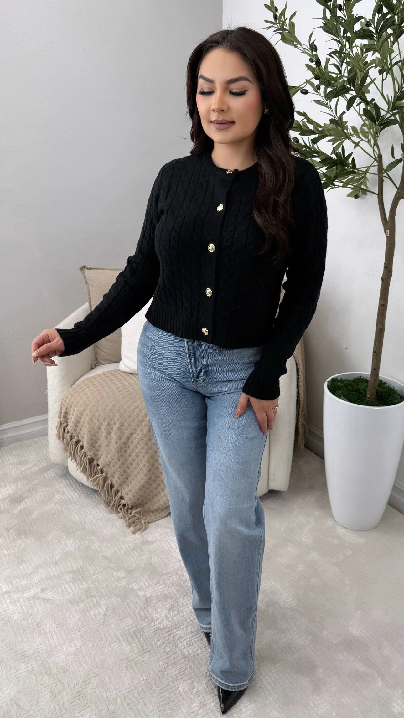 LAUREN BLACK CARDIGAN