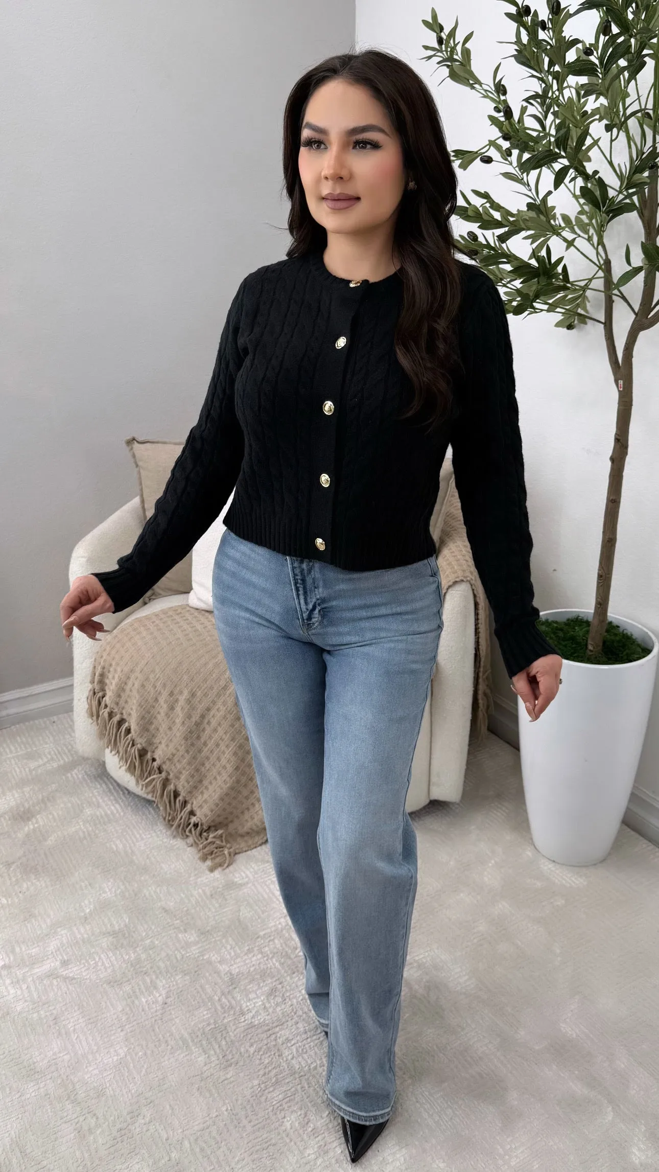 LAUREN BLACK CARDIGAN
