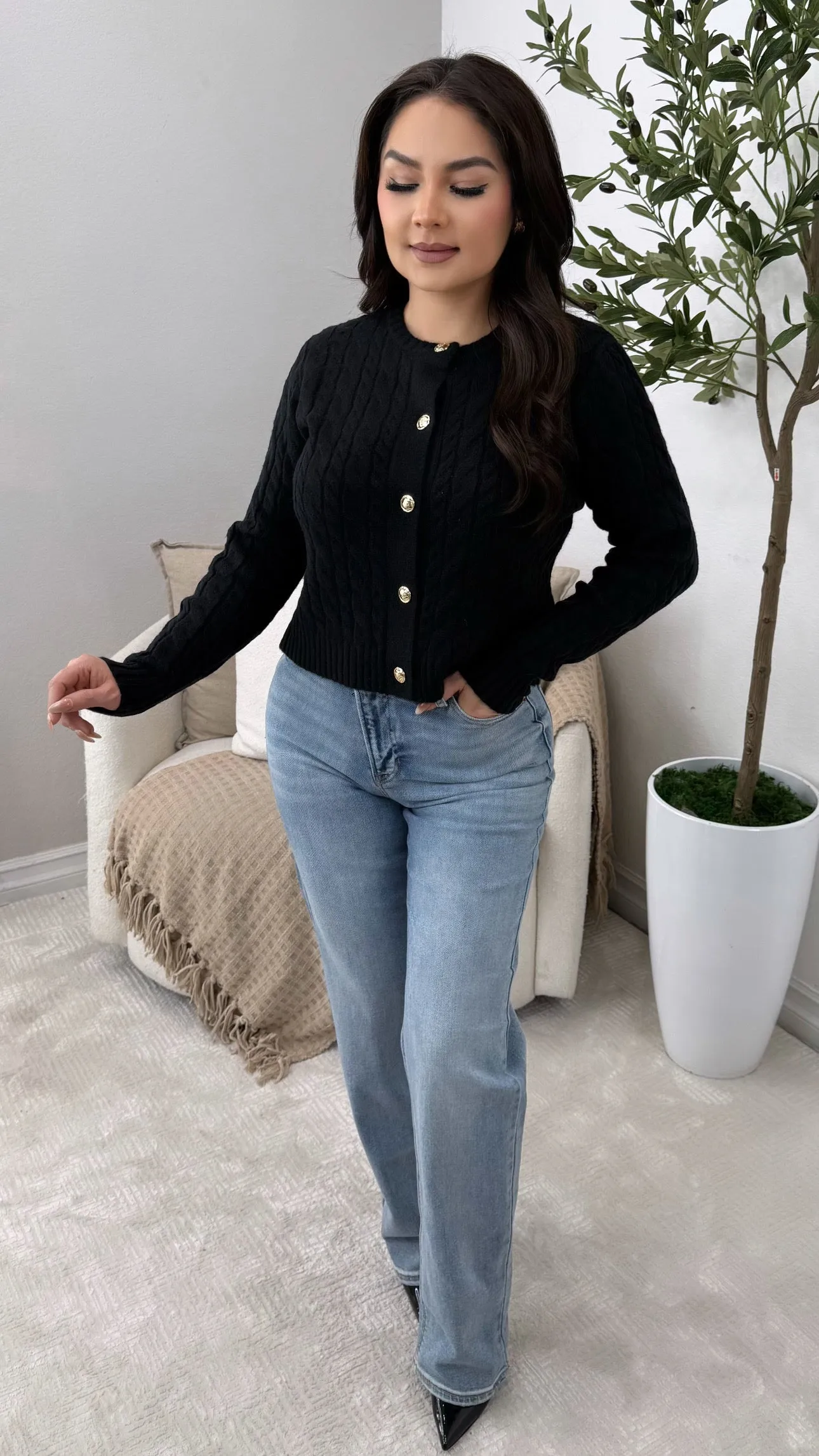 LAUREN BLACK CARDIGAN