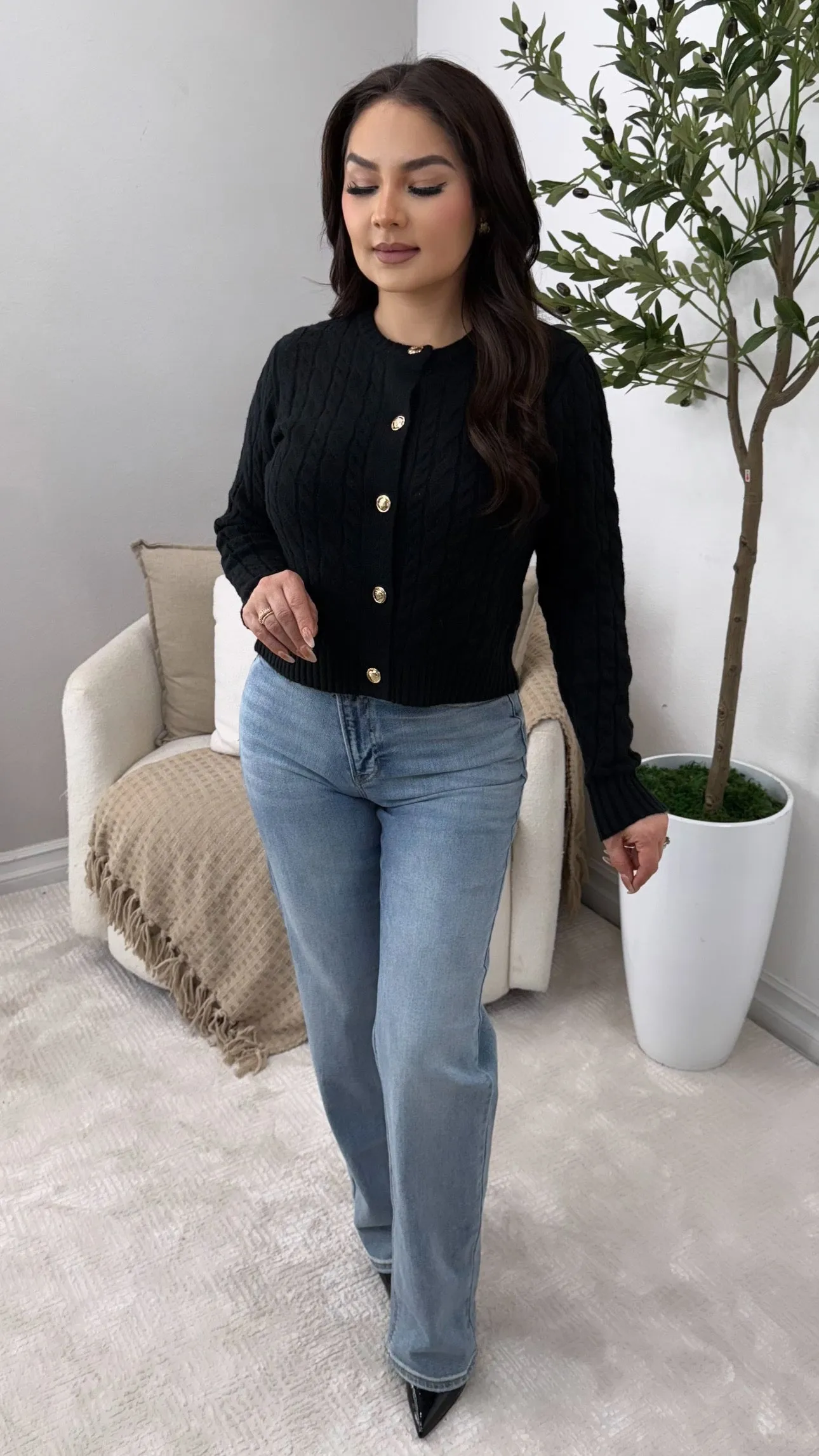 LAUREN BLACK CARDIGAN