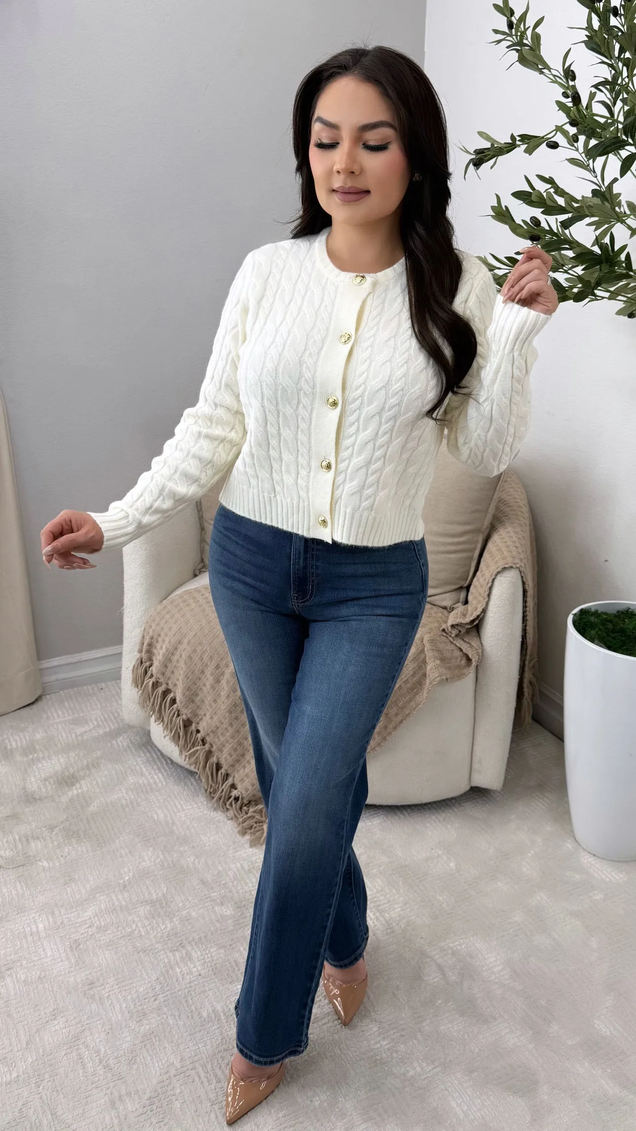 LAUREN IVORY CARDIGAN